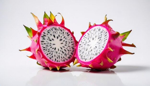 Fruit de dragon ou pitaya isolé sur fond blanc