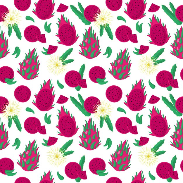 Fruit du dragon Motif sans couture