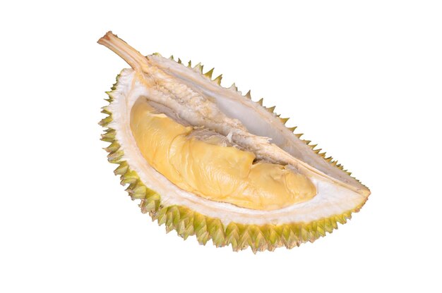 Fruit durian frais isolé sur fond blanc Durian connu sous le nom de roi des fruits