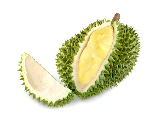 Fruit durian isolé sur fond blanc Fruit thaïlandais