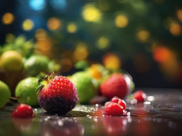 Fruit avec effet Bokeh IA générative