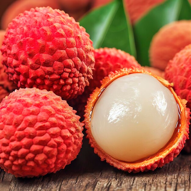 Fruit de litchi asiatique mûr et sain