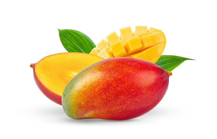 Photo fruit de mangue isolé sur blanc