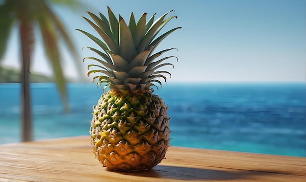 Le fruit mûr de l'ananas sur le rivage