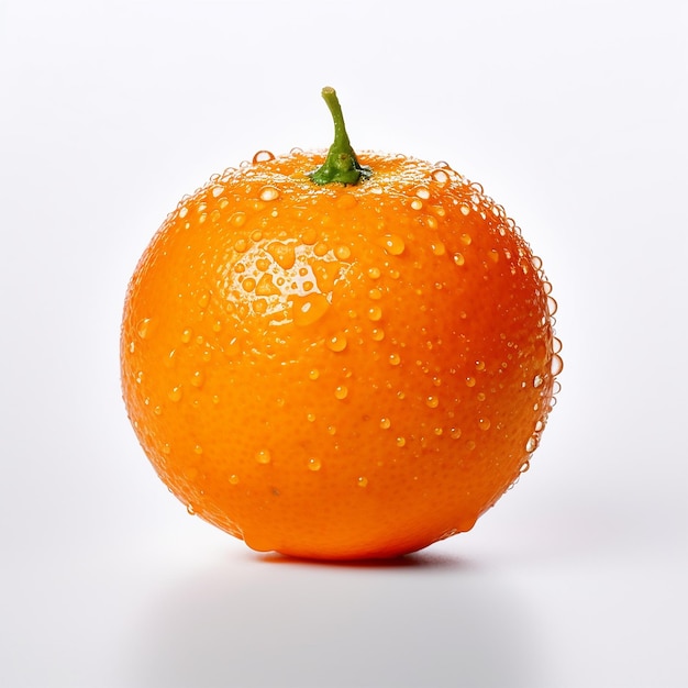 Fruit orange frais sur fond blanc