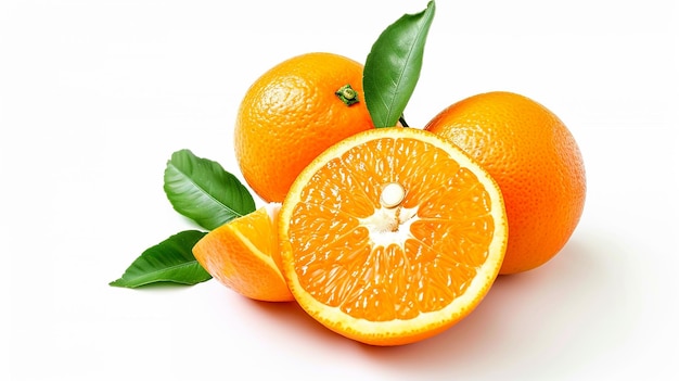 fruit orange isolé sur un fond blanc