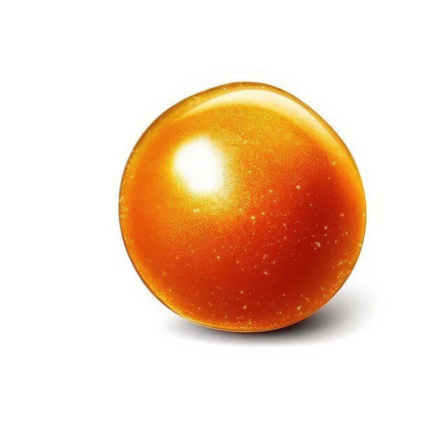 Un fruit orange rond qui est orange et a une lumière dessus.