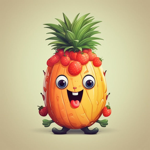 un fruit orange souriant avec un sourire dessus