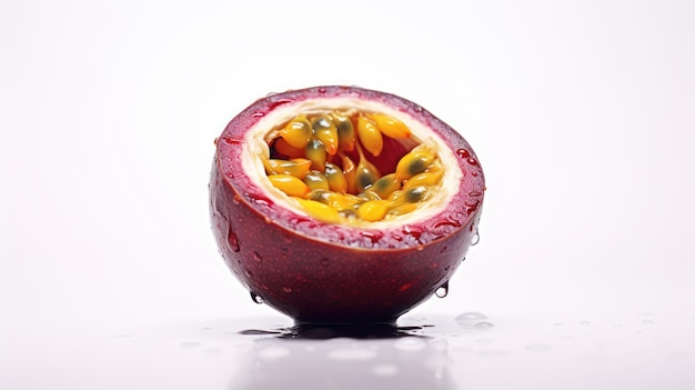 Fruit de la passion frais avec goutte d'eau