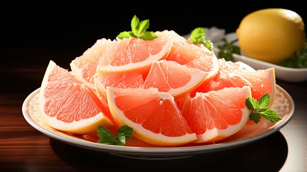 Fruit de pomelo frais sur fond de tableau blanc