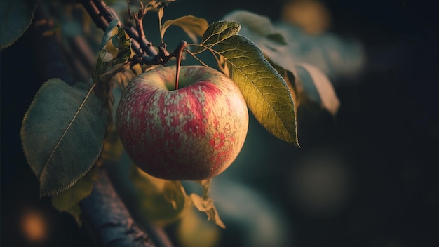 Fruit de pomme sur la branche d'arbre