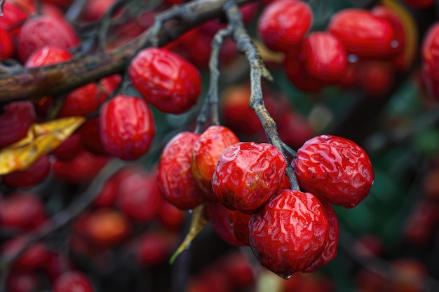 Fruit rouge de l'arbre de Zao