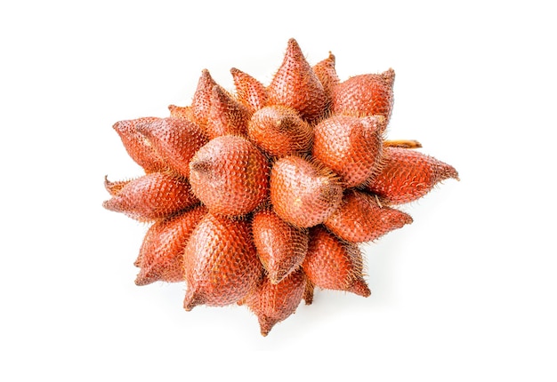 Fruit de Salak Salacca zalacca isolé sur fond blanc