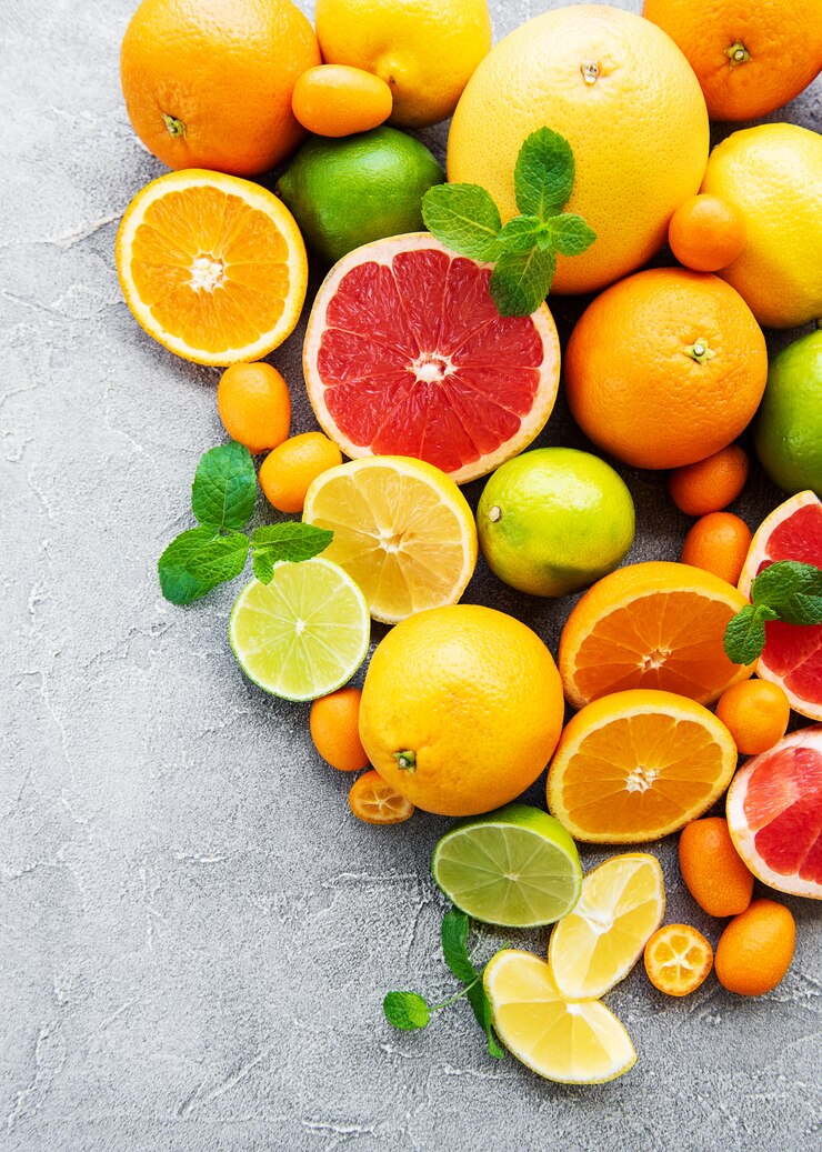 Photo fruits d'agrumes frais