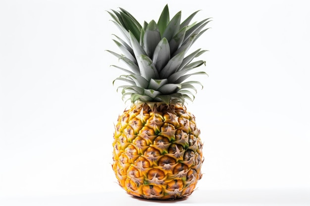 Fruits d'ananas mûrs frais isolés sur fond blanc