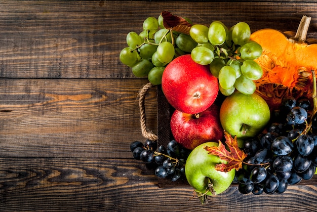 Fruits d'automne et citrouille