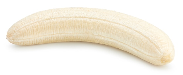 Fruits de banane pelés. Banane isolé avec un tracé de détourage sur blanc