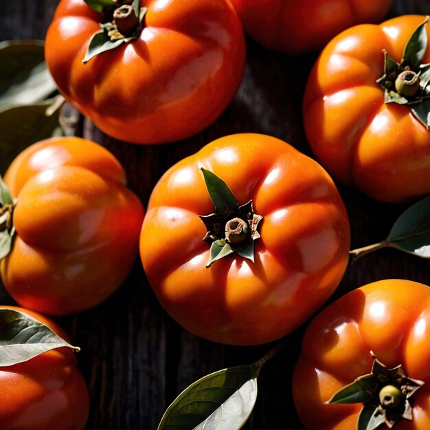 Fruits biologiques crus frais à base de persimmon japonais