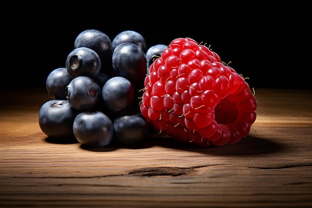 Fruits de bleuets et de framboises