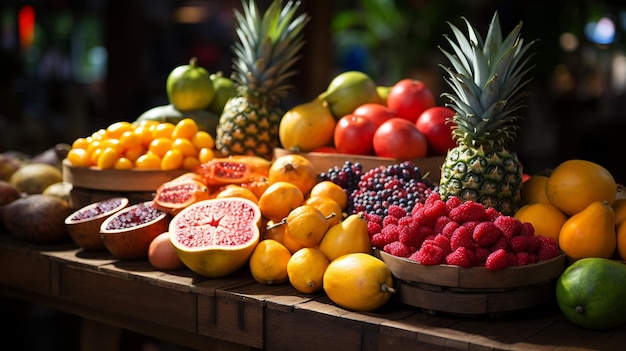 Photo des fruits colorés sur un marché