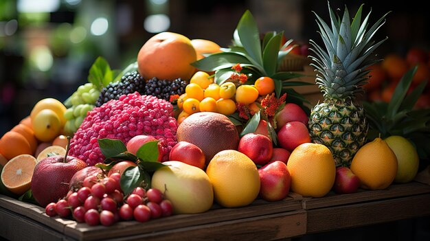 Photo des fruits colorés sur un marché