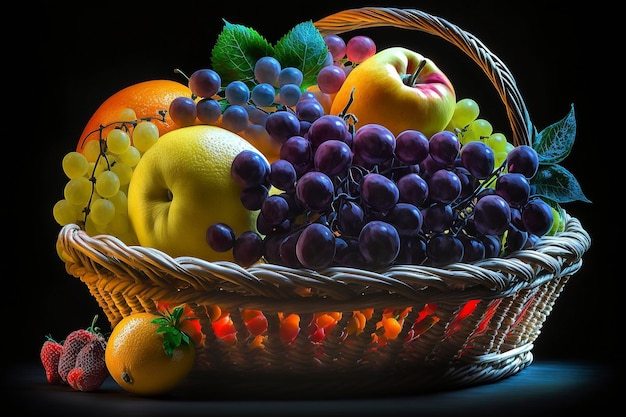 fruits dans le panier, ai créative