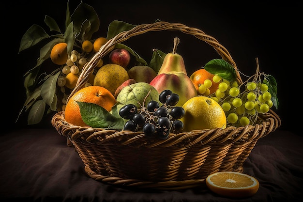 fruits dans le panier, ai créative