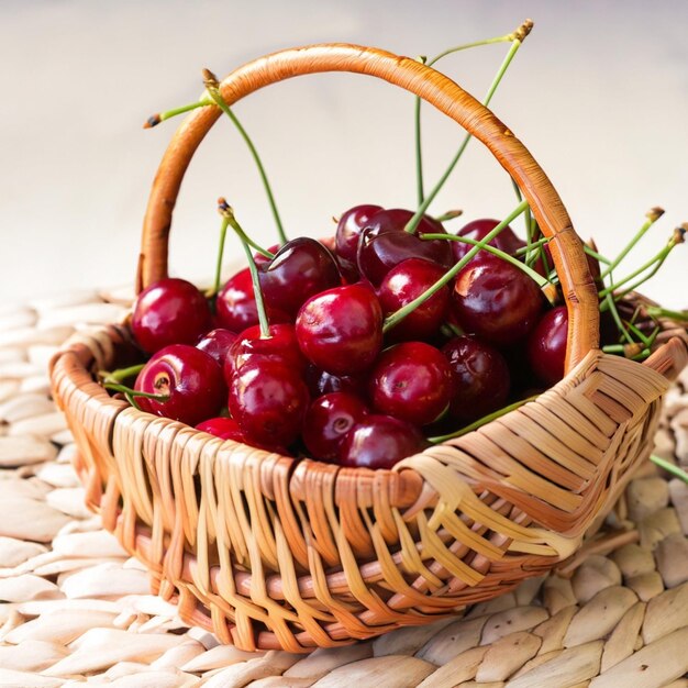 des fruits dans un panier en osier