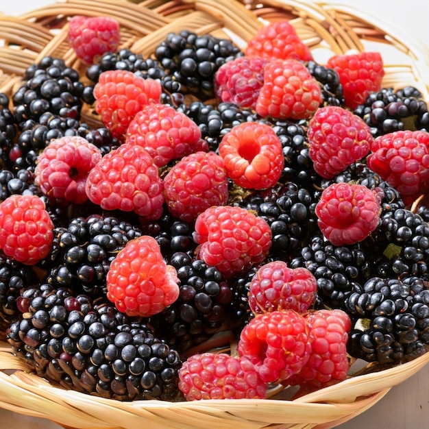 des fruits dans un panier en osier