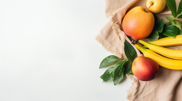 Fruits sur fond blanc