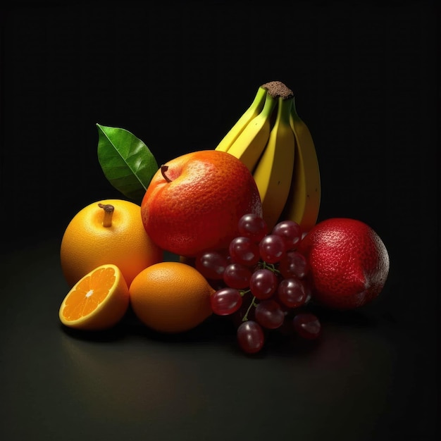 Fruits avec fond de studio