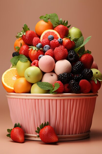 Les fruits frais dans un panier ont l'air très délicieux.