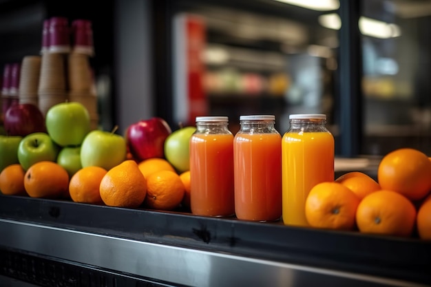 Fruits frais et jus fraîchement pressés des magasins de thé au lait