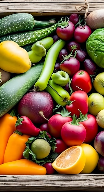 Fruits frais et légumes bio pour manger sainement et suivre un régime photographie d'aliments sains