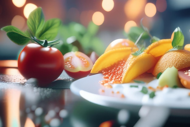 Fruits frais mûrs sur une table en bois