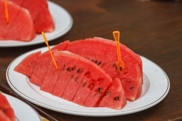 Fruits frais tranchés de melon d&#39;eau