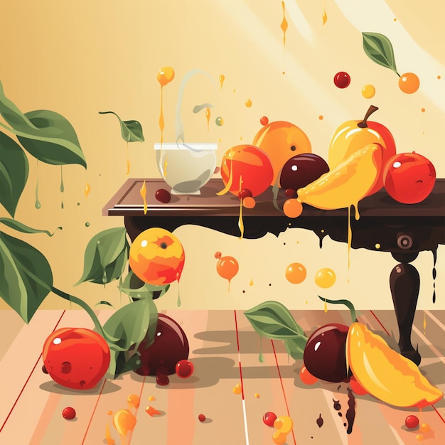 Fruits frais sur un vecteur de table