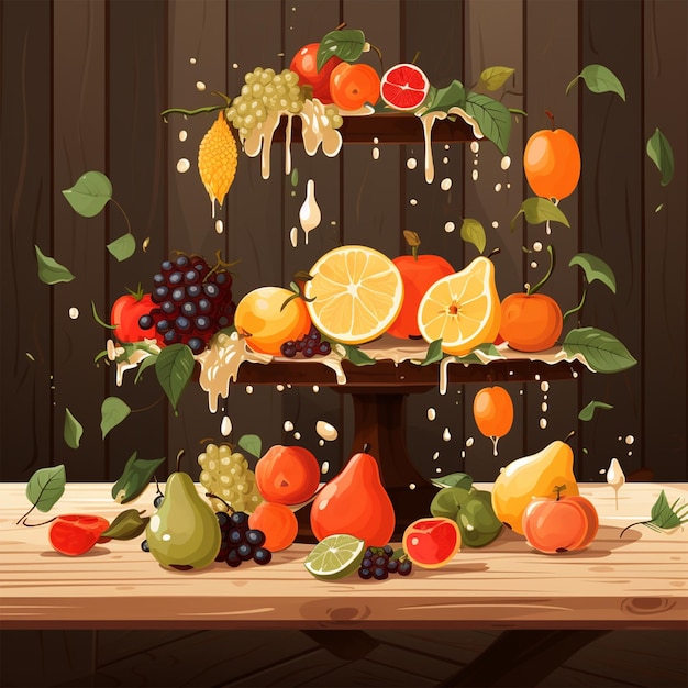 Fruits frais sur un vecteur de table