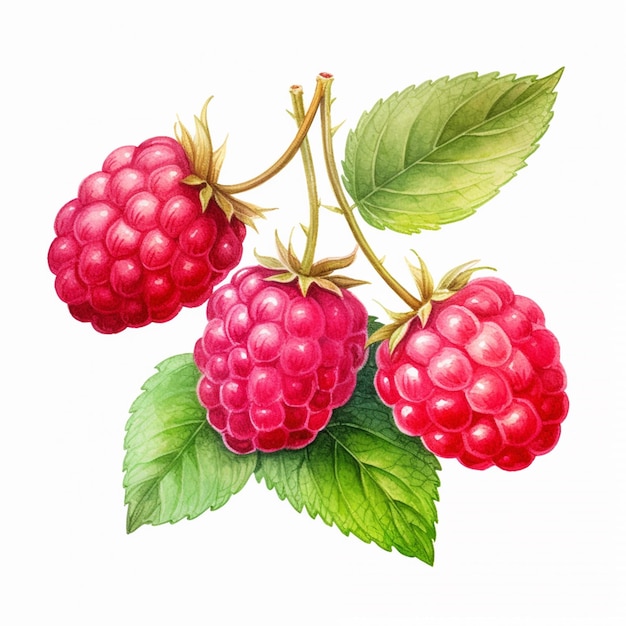 fruits framboise avec branche