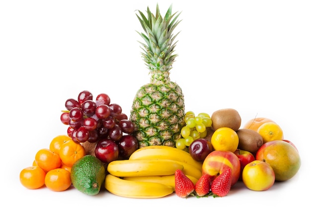 Fruits isolés sur blanc