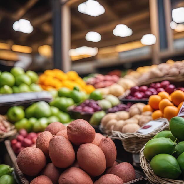 fruits et légumes dans un magasinfruits et végétaux dans un magasin fruits biologiques frais sur le marché