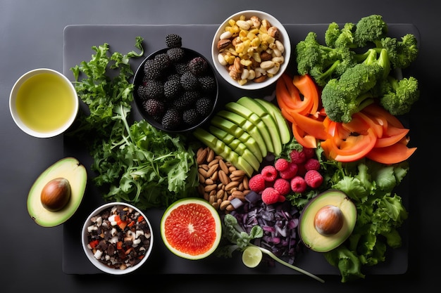 fruits et légumes dans la table