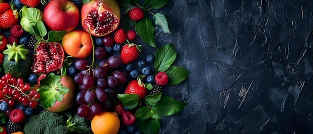 Fruits et légumes frais pour aider à l'inflammation de l'arthrite partie d'un régime alimentaire contre l'arthrite rhumatoïde Concept Diète contre l'arthrite Inflammation contre l'artherite rhumatoïdes Fruits frais Légumes