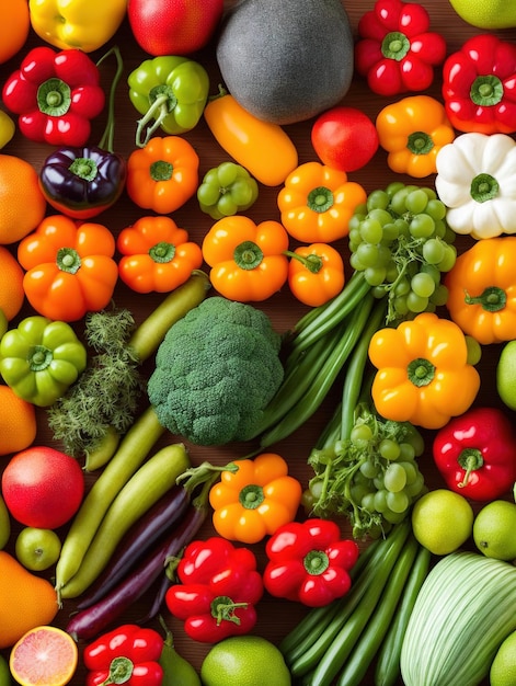 fruits et légumes à plat