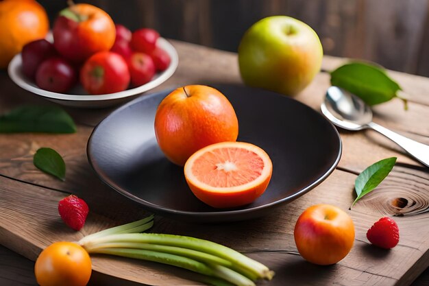 des fruits et des légumes sur une table