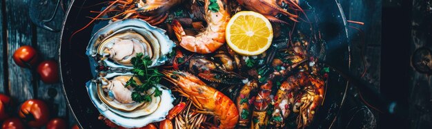 les fruits de mer bouillent la nourriture