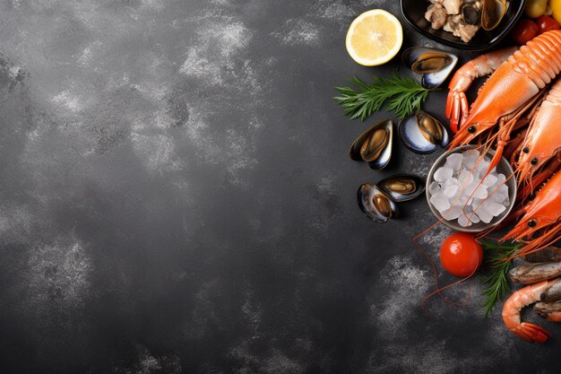 Photo des fruits de mer frais et savoureux servis