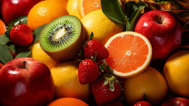 des fruits mûrs juteux aux couleurs vives reflètent un été sain