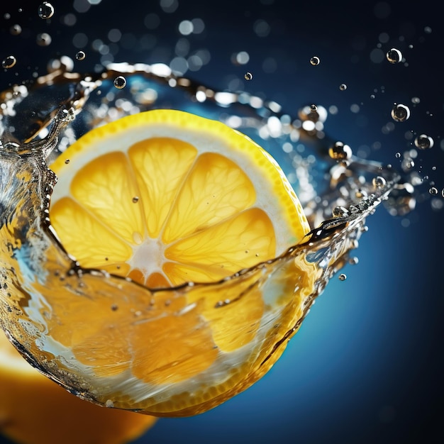 Fruits d'orange et éclaboussure d'eau