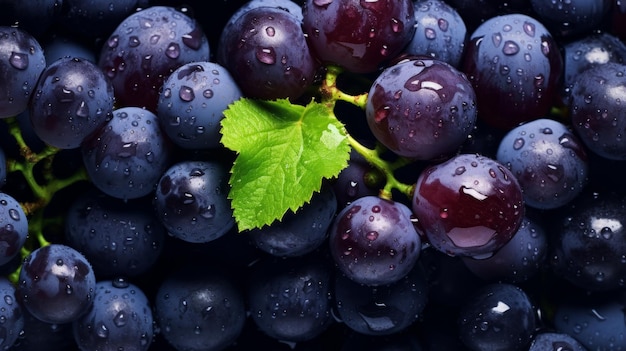 Fruits de raisins rouges frais